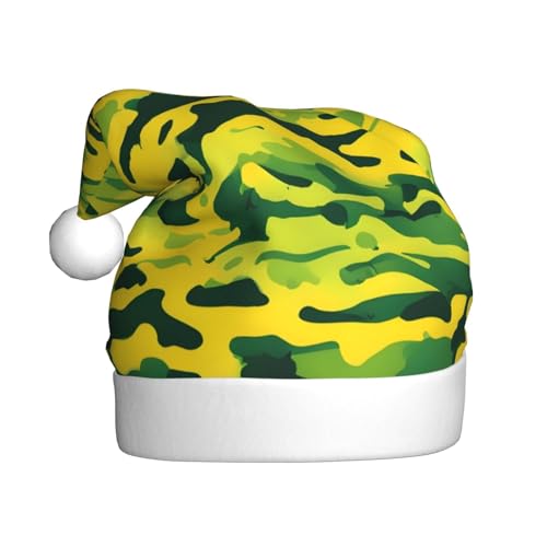 WZYWHJ Weihnachtsmütze für Erwachsene für Urlaub und Weihnachtsfeiern, jährliche Zeremonien, Camouflage, Gelb und Grün von WZYWHJ