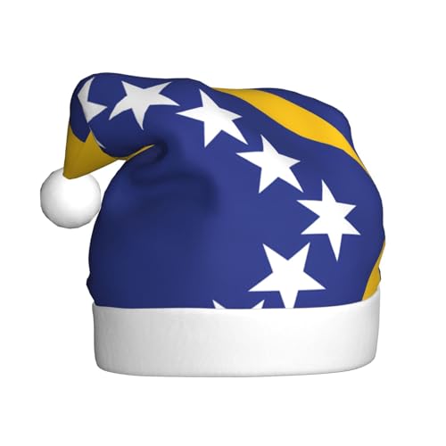 WZYWHJ Weihnachtsmütze für Erwachsene für Urlaub und Weihnachtsfeiern, jährliche Zeremonien, Flagge von Bosnien und Herzegowina Muster WZYWHJ Weihnachtsmütze für Erwachsene für Urlaub und Weihnachtsfeiern, jährliche Zeremonien, Flagge von Bosnien und Herzegowina Muster von WZYWHJ