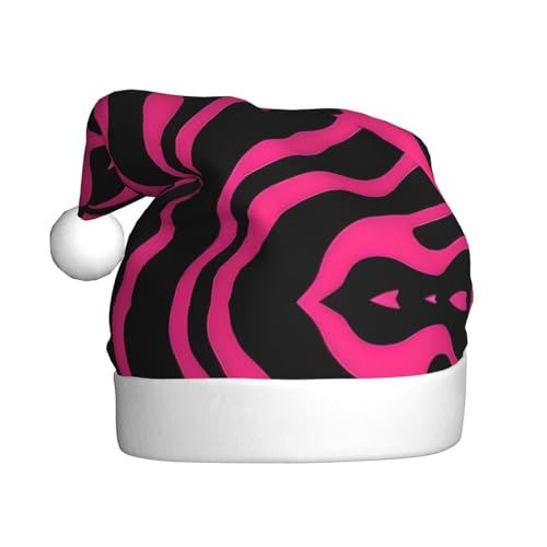 WZYWHJ Weihnachtsmütze für Erwachsene für Urlaub und Weihnachtsfeiern, jährliche Zeremonien, Zebra-Tiger-Leopardenmuster, rosa Muster von WZYWHJ