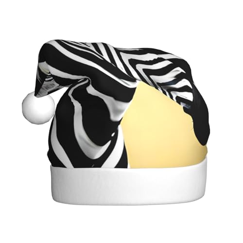 WZYWHJ Weihnachtsmütze für Erwachsene für Urlaub und Weihnachtsfeiern, jährliche Zeremonien, schwarz-weiße Zebra-Drucke von WZYWHJ