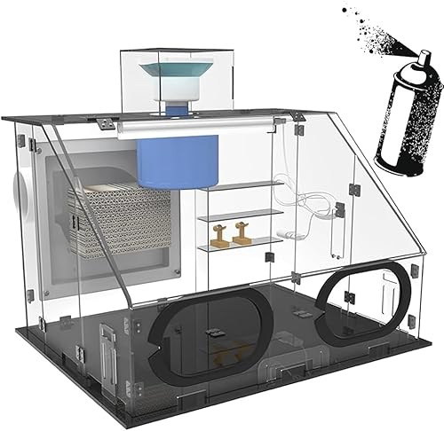 WaaYb Tragbare Airbrush-Spritzkabine, 40w Transparentes luftdichtes Lackierkabinett mit LED-Licht/Absaugschlauch/regulierbare Temperaturheizung, Modell-Spritzkabine für Modellbaufreunde von WaaYb