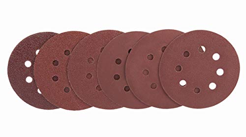 Schleifpapier 125mm Klett | Schleifscheiben 125mm Korn 40/60/80/120/180/240 jeweils 10 Stück | Deckenschleifer, Trockenbauschleifer & Tellerschleifer von Wabrasive