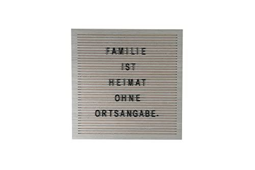 Wackadoo® Buchstaben Tafel FSC® Holz 30 x 30 cm Letter Board Stecktafel Memotafel Wanddekoration (Grau) von Wackadoo