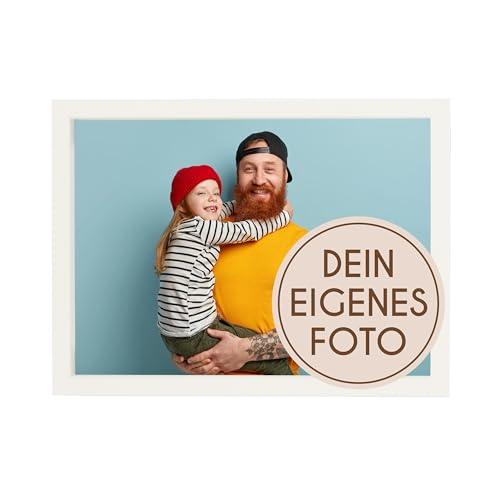 Wackadoo Bilderrahmen Holz mit eigenem Foto 13x18 (quer) cm weiß - Poster mit Wunschmotiv - Personalisiertes Geschenk - Wunschmotiv - von Wackadoo