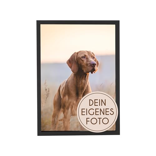 Wackadoo Bilderrahmen Holz mit eigenem Foto 29,7x42 cm DIN A3 (hoch) cm schwarz - Poster mit Wunschmotiv - Personalisiertes Geschenk - Wunschmotiv - von Wackadoo