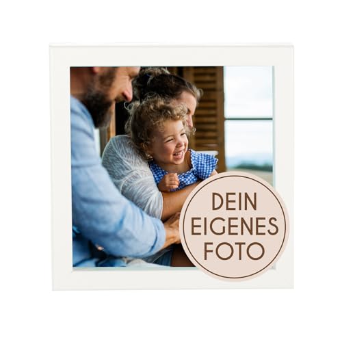 Wackadoo Bilderrahmen Holz quadratisch mit eigenem Foto 10x10 cm weiß - Poster mit Wunschmotiv - Personalisiertes Geschenk - Wunschmotiv - Bilderrahmen mit Bild - valentinstag geschenke für ihn sie von Wackadoo