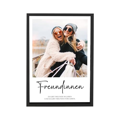 Wackadoo Bilderrahmen Personalisiertes Poster Freundin, Wandbild mit Foto und Text auf hochwertigem Papier - Holz Bilderrahmen und Glasscheibe, fotogeschenke personalisiert, personalisiertes geschenk von Wackadoo