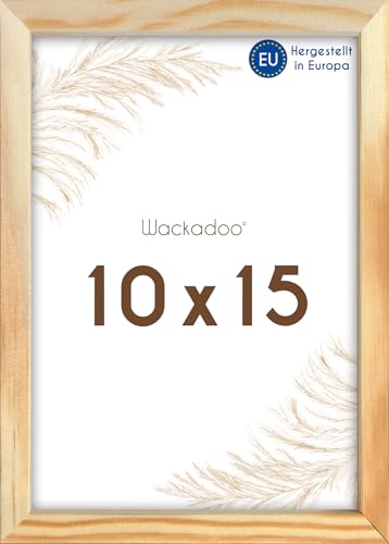 Wackadoo Bilderrahmen 10x15 natur Fotowand Fotorahmen mit Glasscheibe Italienisches Holz Picture frame von Wackadoo