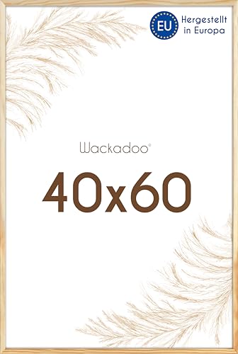 Wackadoo Bilderrahmen 40x60 natur Fotowand Fotorahmen mit Glasscheibe Italienisches Holz Picture frame von Wackadoo