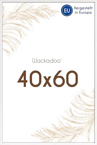 Wackadoo Bilderrahmen 40x60 weiß Fotowand Fotorahmen mit Glasscheibe Italienisches Holz Picture frame von Wackadoo