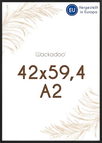 Wackadoo Bilderrahmen A2 42x59,4 (DIN A2) schwarz Fotowand Posterrahmen mit Glasscheibe Italienisches Holz Picture frame von Wackadoo