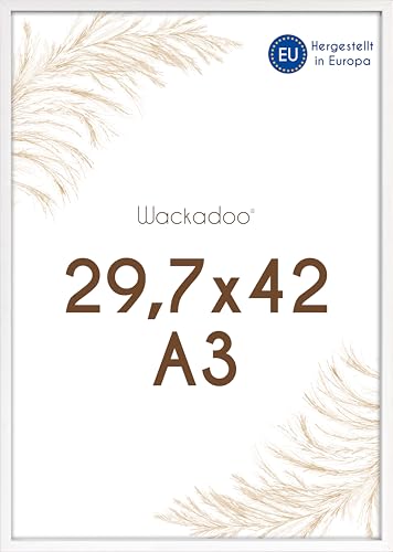 Wackadoo Bilderrahmen A3 29,7x42 (DIN A3) Weiß Fotowand Posterrahmen mit Glasscheibe Italienisches Holz Picture frame von Wackadoo