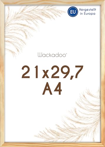 Wackadoo Bilderrahmen A4 21x29,7 (DIN A4) natur Fotowand Dokumentenrahmen mit Glasscheibe Italienisches Holz Picture frame von Wackadoo