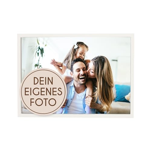 Wackadoo Bilderrahmen Holz mit eigenem Foto 21x29,7 DIN A4 (quer) cm weiß - Poster mit Wunschmotiv - Personalisiertes Geschenk - Wunschmotiv von Wackadoo