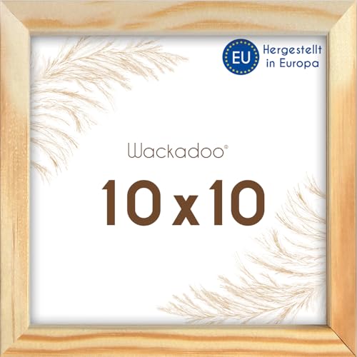 Wackadoo Bilderrahmen quadratisch 10x10 natur Fotowand Fotorahmen mit Glasscheibe Italienisches Holz Picture frame von Wackadoo