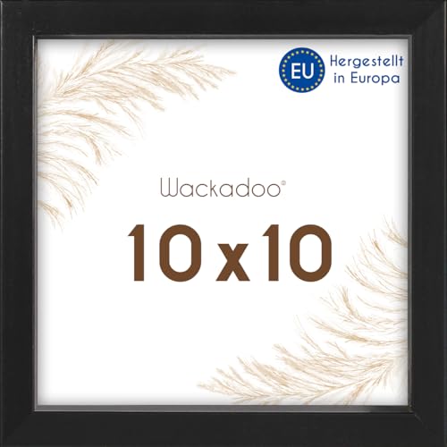 Wackadoo Bilderrahmen quadratisch 10x10 schwarz Fotowand Fotorahmen mit Glasscheibe Italienisches Holz Picture frame von Wackadoo