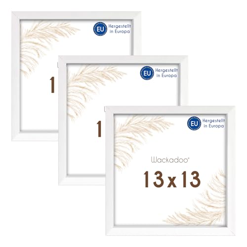 Wackadoo Bilderrahmen quadratisch 13x13 weiß 3er Set Holz Bilderrahmen Set Fotowand Fotorahmen mit Glasscheibe Holz Picture frame von Wackadoo