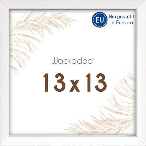 Wackadoo Bilderrahmen quadratisch 13x13 weiß Fotowand Fotorahmen mit Glasscheibe Holz Picture frame von Wackadoo