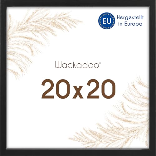 Wackadoo Bilderrahmen quadratisch 20x20 schwarz Fotowand Fotorahmen mit Glasscheibe Italienisches Holz Picture frame von Wackadoo