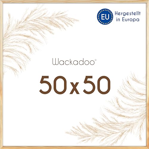 Wackadoo Bilderrahmen quadratisch 50x50 natur Fotowand Fotorahmen mit Glasscheibe Italienisches Holz Picture frame von Wackadoo