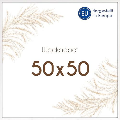 Wackadoo Bilderrahmen quadratisch 50x50 weiß Fotowand Fotorahmen mit Glasscheibe Italienisches Holz Picture frame von Wackadoo