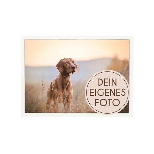 Wackadoo Bilderrahmen Holz mit eigenem Foto 29,7x42 cm DIN A3 (quer) cm weiß - Poster mit Wunschmotiv - Personalisiertes Geschenk - Wunschmotiv von Wackadoo