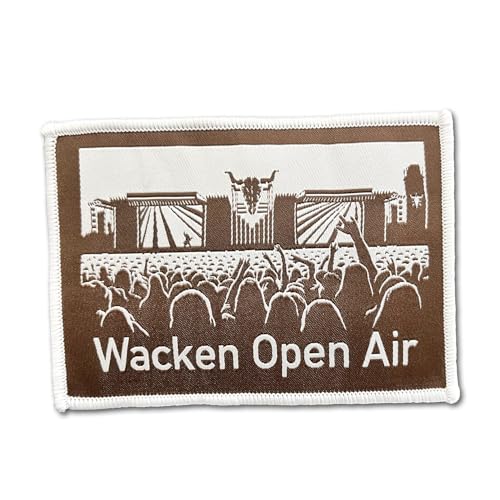 Wacken Open Air - Patch Autobahnschild - Aufnäher für Kutte und Weste, braun, zum aufbügeln von Wacken Open Air