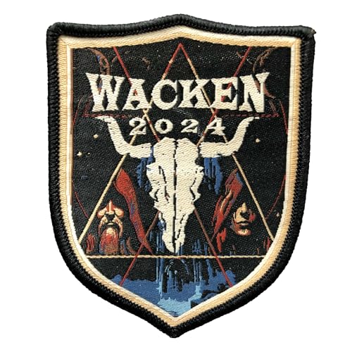 Wacken Open Air - Patch Festival 2024 - Aufnäher für Kutte und Weste, gelb, zum aufbügeln für Metal und Festival Fans von Wacken Open Air