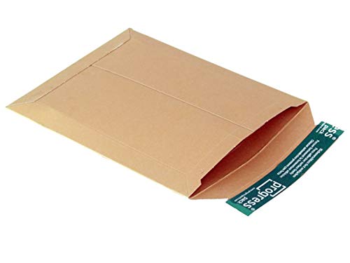 Progress PP V04.02 Vollpappe Versandtasche DIN B5+ 205 x 262 x -30 mm (Innenmaß) braun ** Verpackungseinheit: 100 Stück ** von Wagener-Verpackung.de