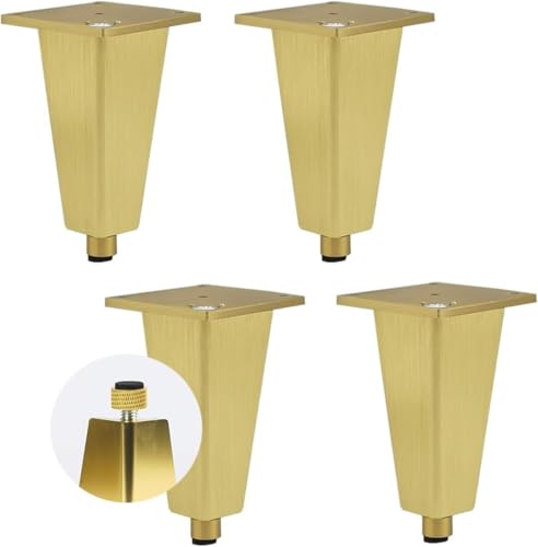 WaiDXn hsj Möbelbeine for Schrank, Esstisch, Ersatzsofa, Chaiselongue, Ottomane, Couchtisch, verstellbare Tischbeine hohe Qualität(Gold,100MM(3.93in)) von WaiDXn