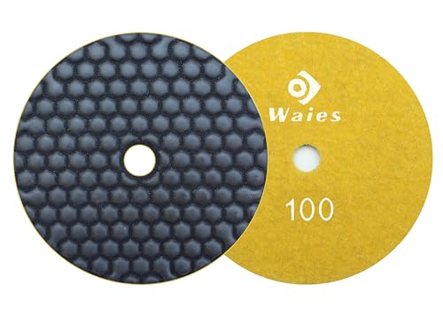 Waies 125mm Körnung 100 Diamant-Schleifpad für Trockenschliff Klettaufnahme, für Granit Stein Beton Marmor Bodenschleifer oder Polierer von Waies