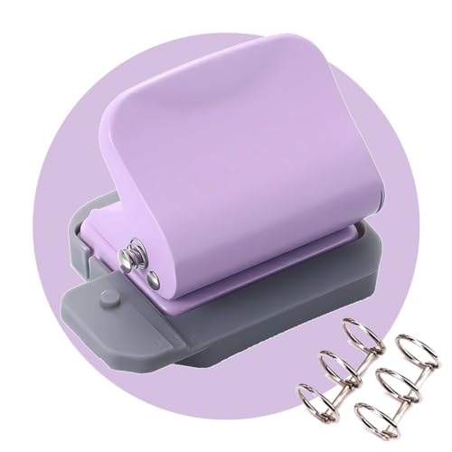 6 Fach Locher, Din A4 6 Loch Ringbuch Locher Desktop Punch Verstellbarer Abstände Locher Binder Edge Puncher für A5 B5, Papierkarten Foto Bindungs Locher Maschine (Purple) von Wailicop