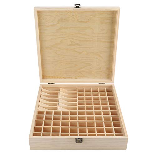 Wakects Aromatherapie Box,Aufbewahrungsbehälter für ätherische Öle Holz Aromatherapie -Box für 87 Steckplätze ätherischen Ölen Kiste Duftöle Display Ständer von Wakects