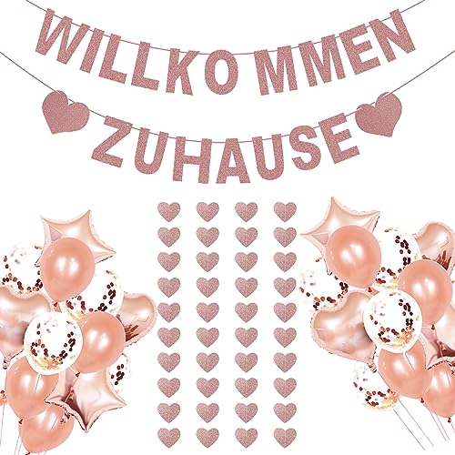 WakiHong Willkommen Zuhause Deko Set,Welcome Home Girlande,Welcome Home Deko,Willkommen Home Dekoration,Baby,Dekoration,Willkommensdekoration,für Babyparty,Party,Dekoration. von WakiHong