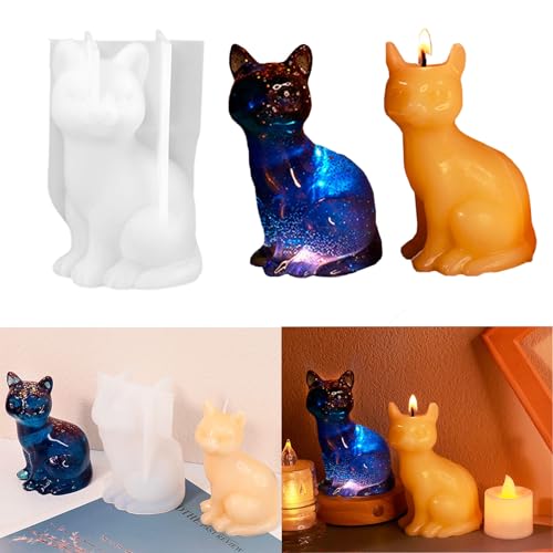 WakiHong Silikonform Kerzenhalter Katze Gießformen Silikon Katze Silikonform Katze Silikonformen Kerzen Katzen Kerzenhalter Silikonformen Epoxidharz von WakiHong