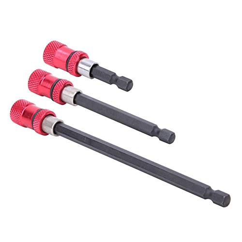 Akkuschrauber Stecknussadapter Set, 1/4" Sechskantschaft Magnetische Stecknuss Adapter, Edelstahl Schraubendreher Bithalter, Verlängerungsstange Schnellwechselstange, Rot(100mm) von Walfront