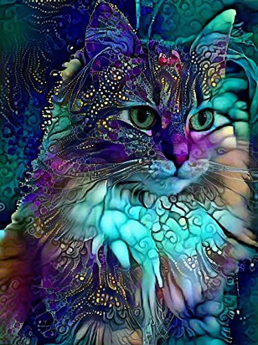 Cat Diamond Painting Kits for Adults, Kids 5D DIY Full Drill Round Crystal Rhinestone Embroidery Arts Craft Abstract Animal Portrait Picture Home Wall Decor Gift 30,5 x 40,6 cm (Without Frame) von Walarky