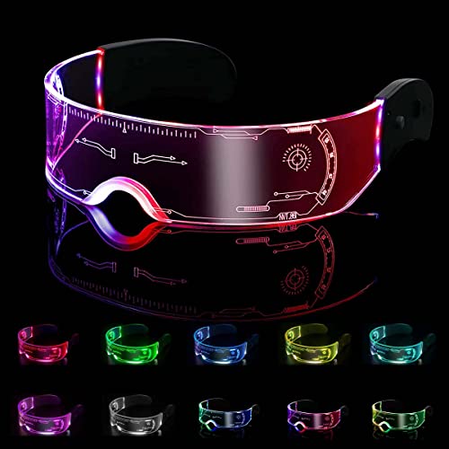 Waldspring Bunte Leuchtende Brille, Farbwechselnde Leuchtbrille, Blinkende Brille Mit LED, Neon Brillen Party, LED Leuchtende Brille von Waldspring