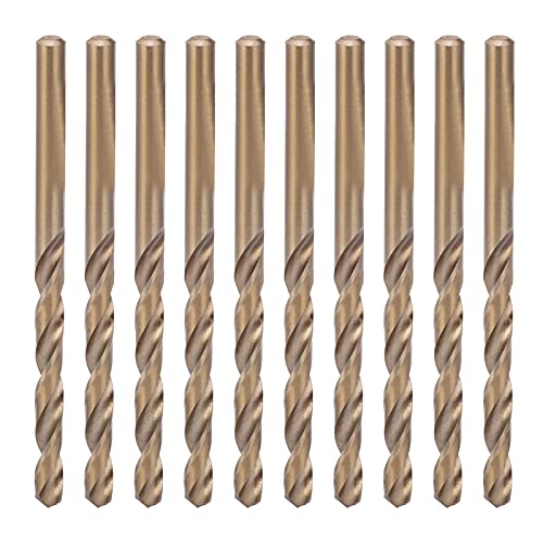 10-teiliges Spiralbohrer-Set, HSS-Spiralbohrer, Spiralbohrer-Set, Gerader Schaft, Schnellarbeitsstahl, für Holz, Kunststoff, Aluminium, Legierter Stahl, Bohrer, Werkzeuge (5,0 mm) von Walfront