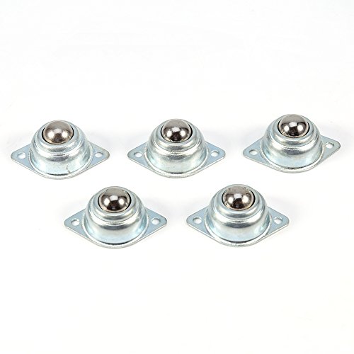 15mm Kugelrollen, 5 Stücke Kugelrollen für Möbel, 2 Bohrungen Universal Stahlkugel Rollenkugel Rad Silber von Walfront