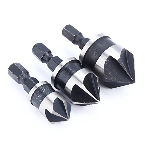 3 Stücke Senker Bohrer 90 Grad 1/4 '' Hex Schaft Senker Holz Metall Quick Change Bit Fase Countersink von Walfront