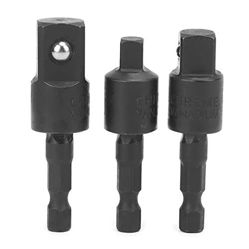 3pcs Power Drill Socket Set Power Drill Adapter Socket Metall Hex Shank Impact Dreiberadapter 360 Grad Rotatable für Elektroschraubendreher von Walfront