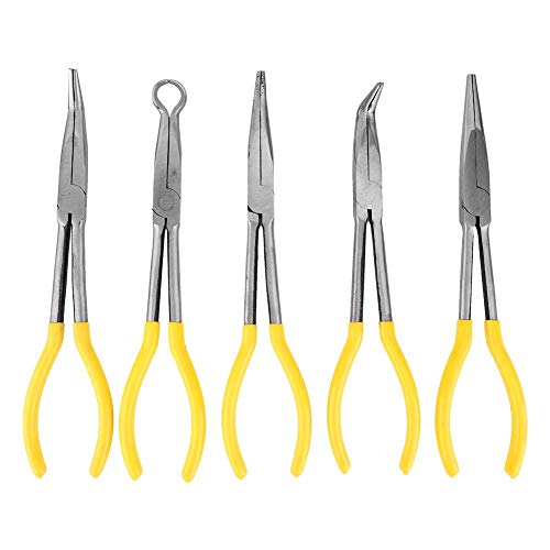 5 Stück Spitzzangen Set, Langbeckzange Zündkerzenzange Spitzzange mit rutschfestem Griff, O förmige Klemme Lange Spitzzange 5 Stück Spitzzangen Set, Langbeckzange Zündkerzenzange Spitzzange mit rutschfestem Griff, O förmige Klemme Lange Spitzzange von Walfront