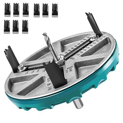 Einstellbares Lochsägen-Set, 4,6–12,7 Cm, Verstellbarer Lochdurchmesser, Lochsäge aus Aluminiumlegierung, Rundes Lochsägen-Werkzeug für die Holzbearbeitung von Walfront