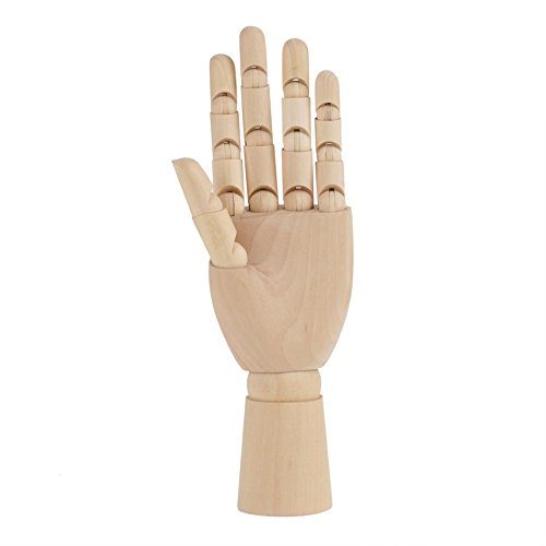 Handmodell aus Holz, Mannequin Hand flexibel bewegliche Finger, ideal für Kunst, Zeichnen, Skizzieren, Malen (3) von Walfront