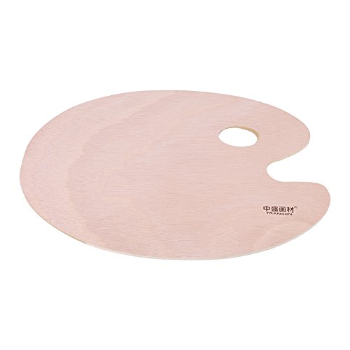 Malerei-Palette Oval Geformte Hölzerne, 30 × 40cm Weinlese Künstler Ovale Hölzerne Palette, Öl- / Acrylmalerei Behälter Holz Malerei Werkzeug von Walfront