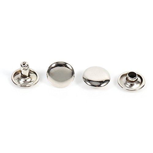 Walfront 100 Satz Doppel Cap Niet Für Leder Handwerk Reparaturen Dekoration, Doppel Cap Rivet Rohr Metallbolzen Kit 10 × 8mm für DIY, Tasche, Schuhe Reparaturen(Silber) von Walfront