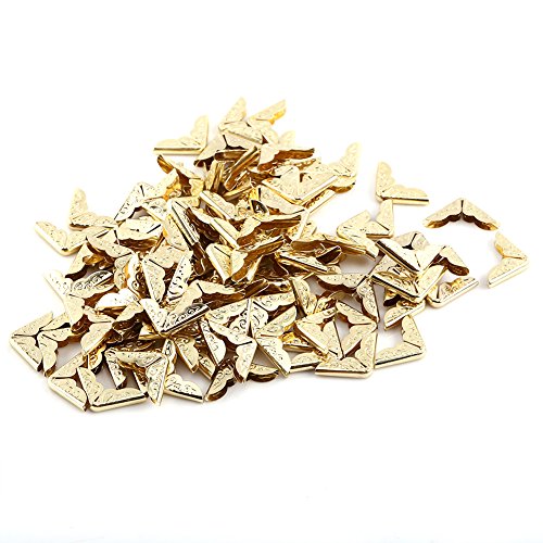 Walfront 100 Stücke Bronze Buchecken Gold, Metall Buch Eckenschützer Wachen, Buch Album Retro Stil Dreieck Gold Ecken für Bücher Walfront 100 Stücke Bronze Buchecken Gold, Metall Buch Eckenschützer Wachen, Buch Album Retro Stil Dreieck Gold Ecken für Bücher von Walfront