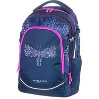 Walker Schulrucksack Fame 2.0 Magic Dragonfly Kunstfaser dunkelblau von Walker