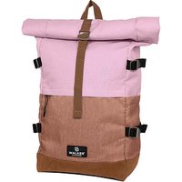 Walker Schulrucksack Roll-Up Two Kunstfaser beige/rosa 30 l von Walker